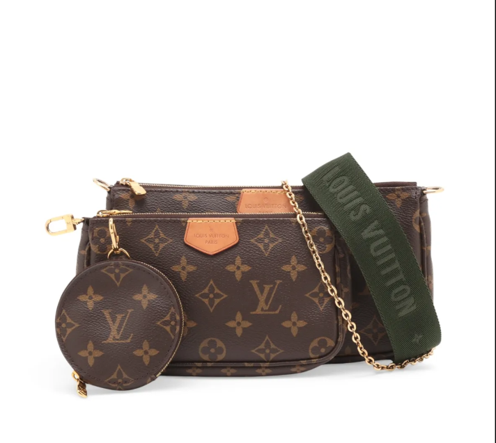 Pre-Owned Louis Vuitton Multi Pochette Accessories Monogram Canvas Green Strap LOU.B.1187