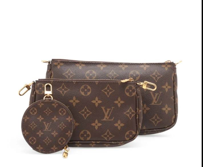 Pre-Owned Louis Vuitton Multi Pochette Accessories Monogram Canvas Green Strap LOU.B.1187