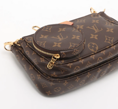 Pre-Owned Louis Vuitton Multi Pochette Accessories Monogram Canvas Green Strap LOU.B.1187