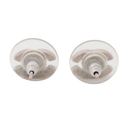 Pre-Owned Chanel Stone Coco Mark Silver 2010 Pierced Earring CHA.J.1151