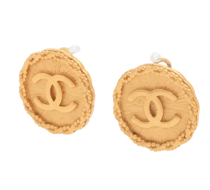 Pre-Owned Chanel Vintage Gold Coin 1993 Clip On Earrings CHA.J.1149