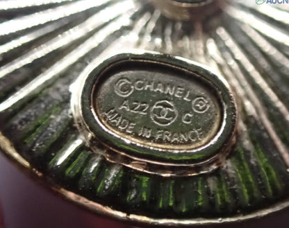 Pre-Owned Chanel 22C Rhinestone Round Stud Earrings CHA.J.1029