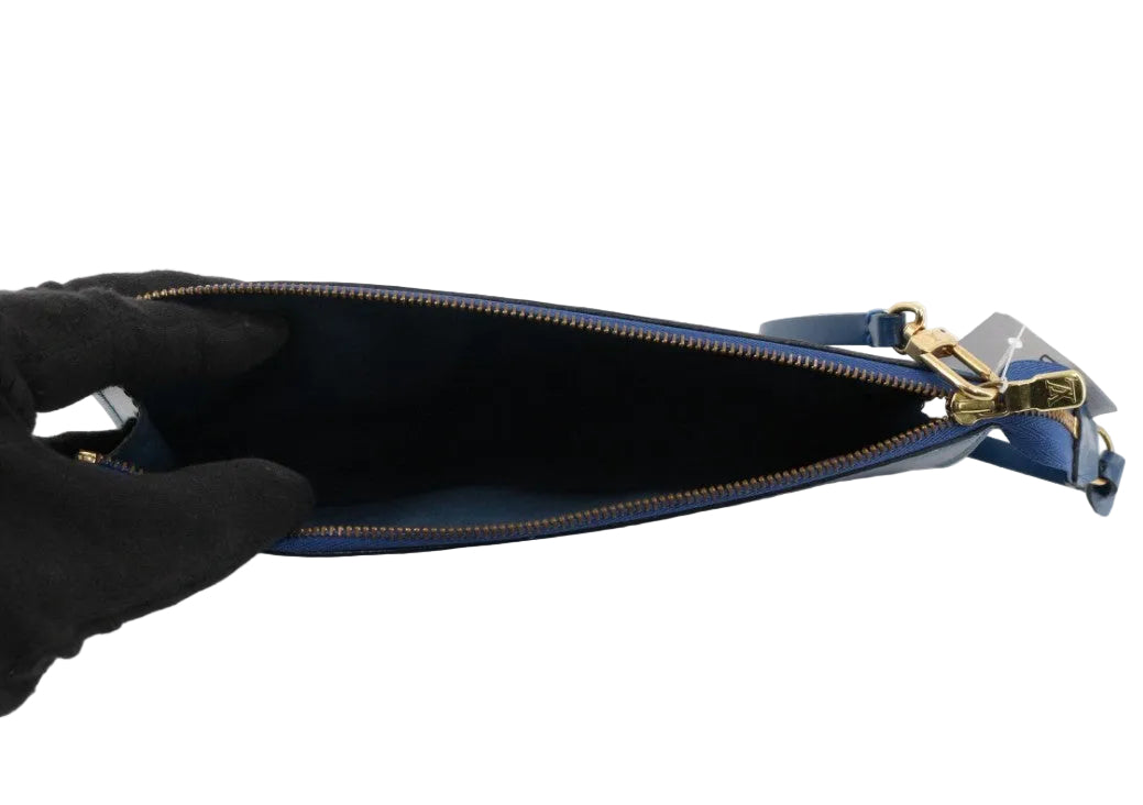Pre-Owned Louis Vuitton Pochette Accessories Epi Leather Shoulder Bag (Toledo Blue) LOU.B.1122