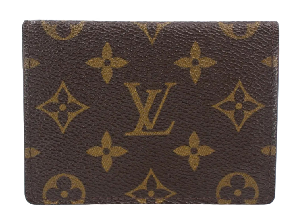 Pre-Owned Louis Vuitton Porto 2 Cult Vertical Monogram Canvas Card Holder LOU.S.1193