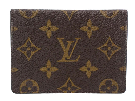 Pre-Owned Louis Vuitton Porto 2 Cult Vertical Monogram Canvas Card Holder LOU.S.1193