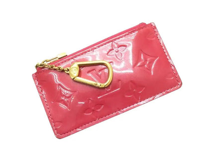 Pre-owned Louis Vuitton Pochette Cle Vernis Leather Card Holder (Pink) LOU.S.1272