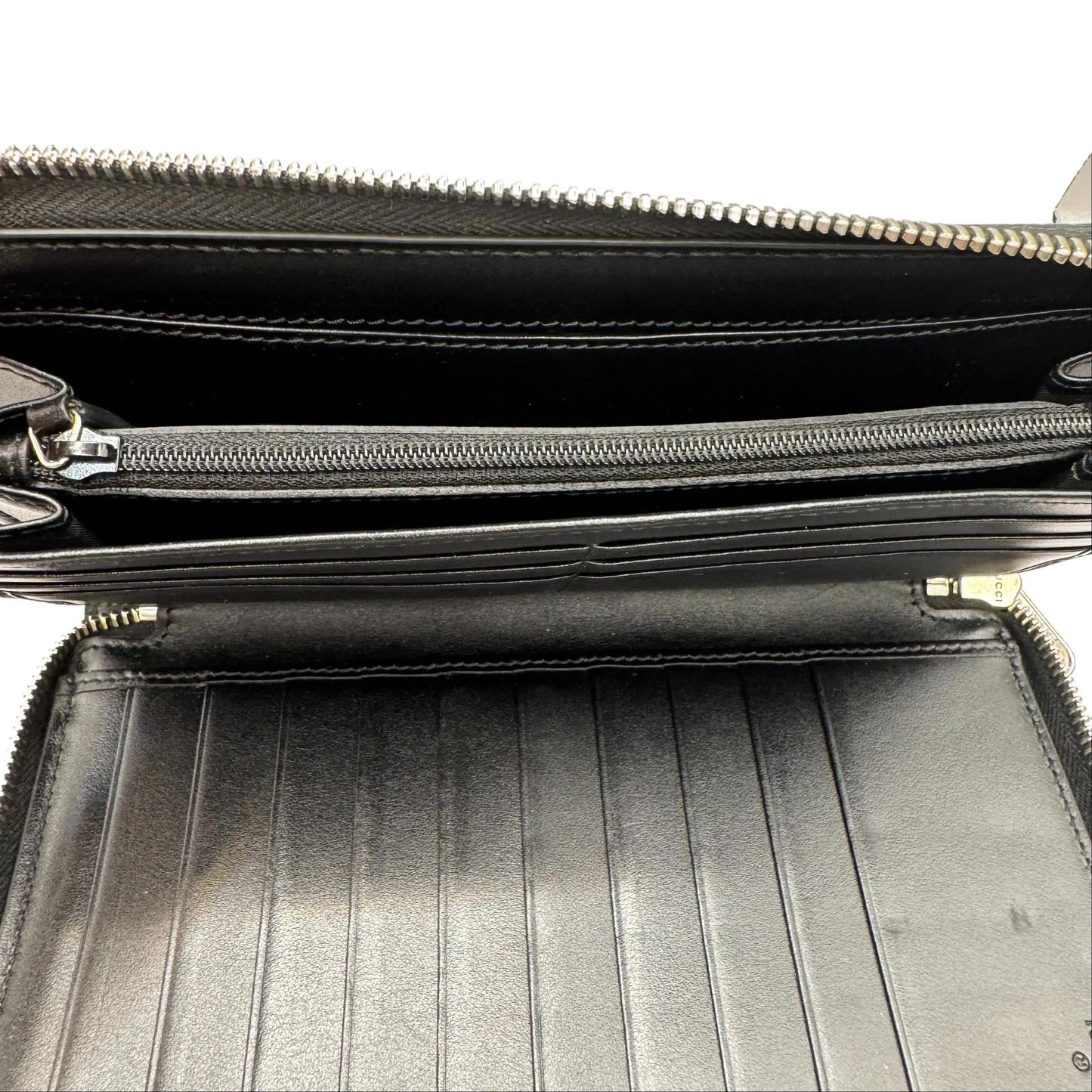 Pre-Owned Gucci Jumb GG Zip Around Large Wallet (Black) GUC.S.1010