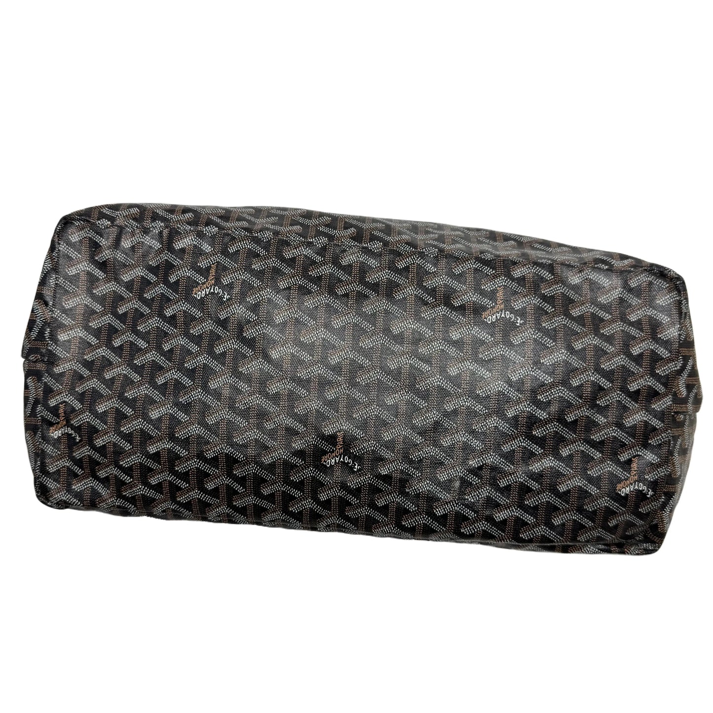 Pre-Owned Goyard Saint Louis Coated Canvas Tote (Black & Tan) GOY.B.1002
