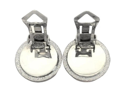 Pre-Owned Chanel 2000 CC Glitter Clip On Earrings (Light Pink) CHA.J.1106