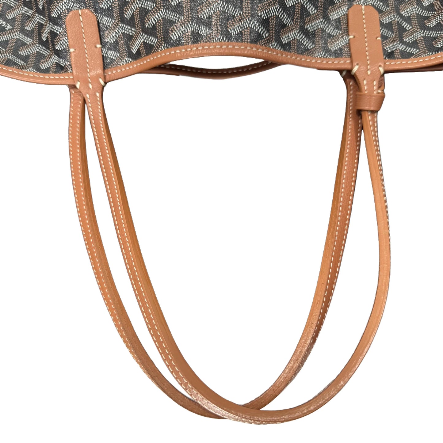 Pre-Owned Goyard Saint Louis Coated Canvas Tote (Black & Tan) GOY.B.1002