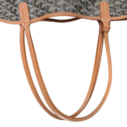 Pre-Owned Goyard Saint Louis Coated Canvas Tote (Black & Tan) GOY.B.1002