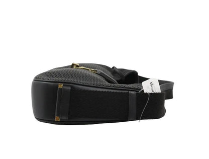 Pre-Owned Gucci Vintage Jackie Perforated Leather and Canvas Shoulder Bag (Black) GUC.B.1082