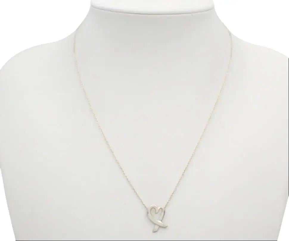 Pre-Owned Tiffany & Co Sterling Silver Paloma Picasso Loving Heart Necklace TIF.A.1005