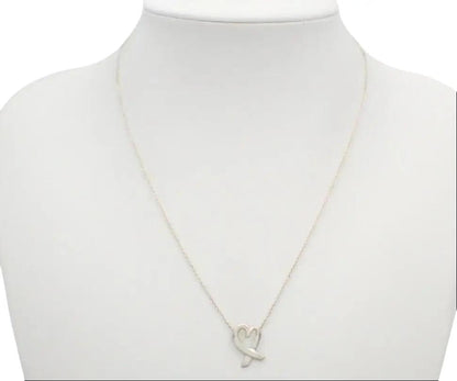 Pre-Owned Tiffany & Co Sterling Silver Paloma Picasso Loving Heart Necklace TIF.A.1005