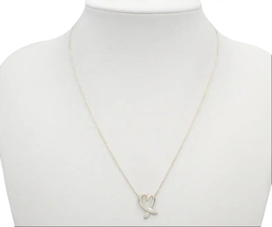 Pre-Owned Tiffany & Co Stainless Steel Paloma Picasso Loving Heart Necklace TIF.A.1005