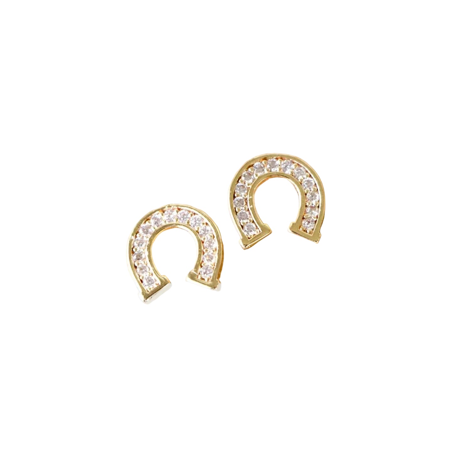 Fashion Horseshoe Gold Plated Stud Earrings
