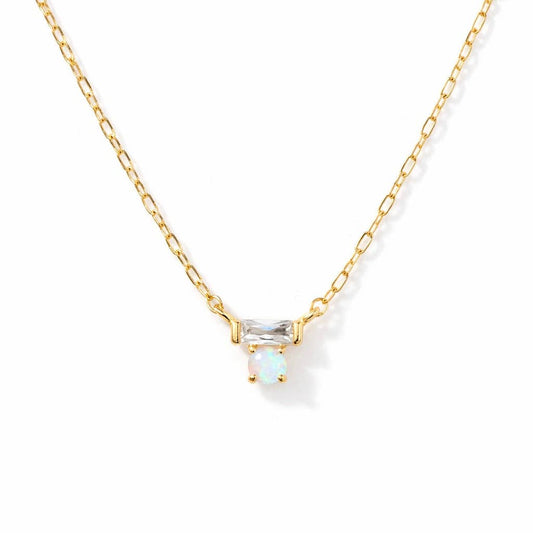 Fashion Mini Opal Bar Necklace