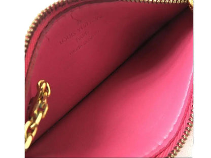 Pre-owned Louis Vuitton Pochette Cle Vernis Leather Card Holder (Pink) LOU.S.1272