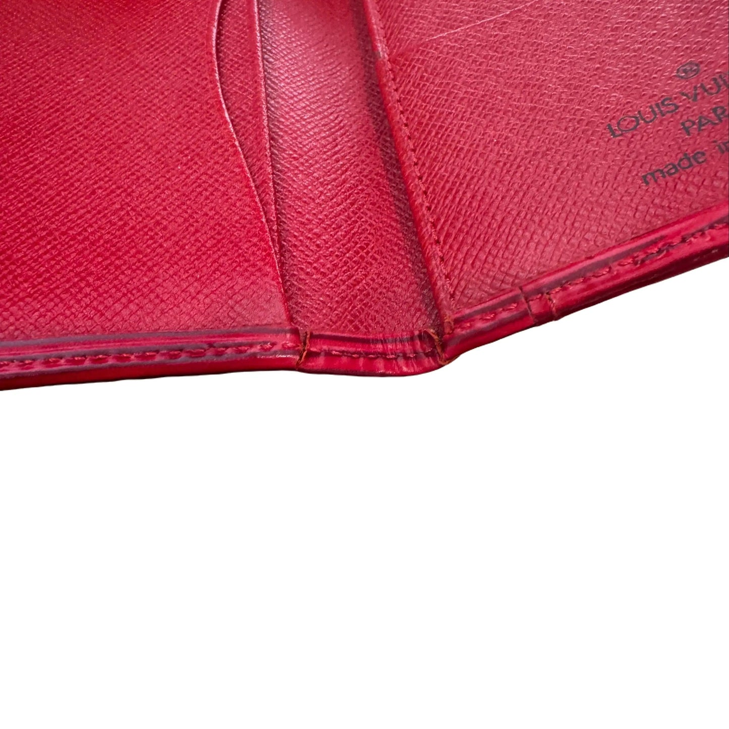 Pre-Owned Louis Vuitton Pocket Organizer Epi Leather Card Holder (Red) LOU.S.1246
