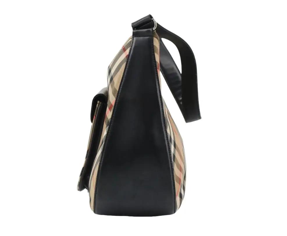 Pre-Owned Burberry Nova Check Shadow Horse Canvas and Leather Shoulder Bag BUR.B.1041