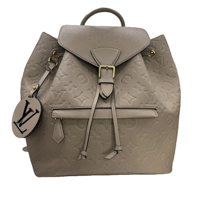 Pre-Owned Louis Vuitton Montsouris Empreinte Leather Backpack (Turtle Dove) LOU.B.1099