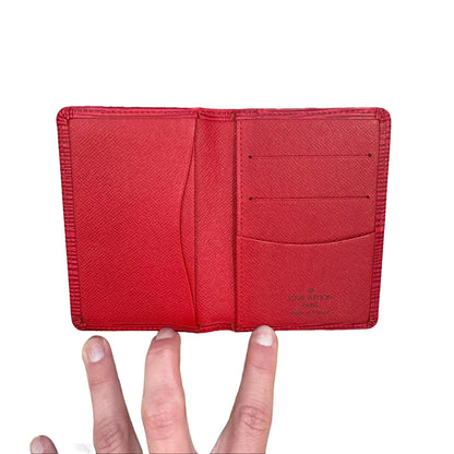 Pre-Owned Louis Vuitton Pocket Organizer Epi Leather Card Holder (Red) LOU.S.1246