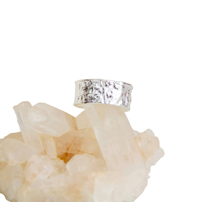 Fashion Hammered Cuff Adjustable Ring, Hypoallergenic